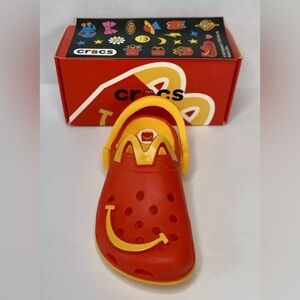 New CROCS x McDonalds #3 Red Yellow Kids Happy Meal Box Toy Shoe Clip Charm❤️💛
